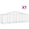 vidaXL arkveida gabiona grozi, 7 gb., 200x50x60/80 cm, cinkota dzelzs