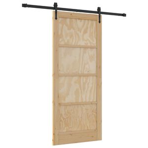 vidaXL Slīdo&scaron;ās durvis ORKDAL Dabiska un melna 86 x 198,5 cm