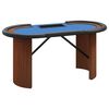 vidaXL pokera galds ar žetonu trauku, 10 personām,zils, 160x80x75 cm