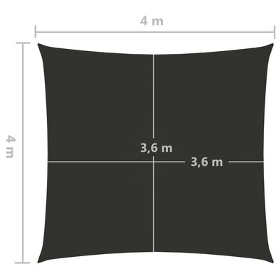vidaXL saulessargs, 4x4 m, kvadrāta forma, antracītpelēks audums