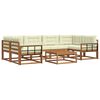 vidaXL Āra dīvānu komplekts ar spilvenu 7 pcs Dabisks un krējuma