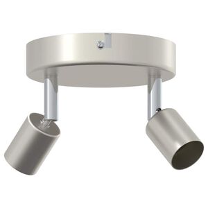 vidaXL Griestu prožektors ar prožektoriem Niķelis 12 x 8 cm Tērauds