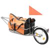 vidaXL velosipēda bagāžas piekabe ar somu, oranža ar melnu