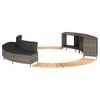 vidaXL burbuļvannas aizsargloks, pelēka PE rotangpalma, akācijas koks