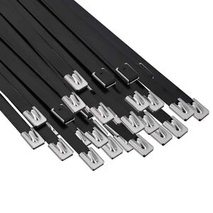 vidaXL Kabeļa saite 250 gab. 7,9 x 350 mm Melns
