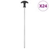 vidaXL telts mietiņi, 24 gab., 30 cm, &Oslash;7 mm, cinkots tērauds