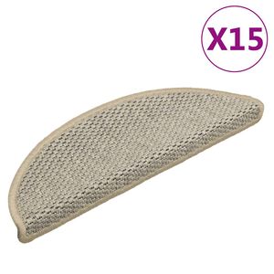 vidaXL kāpņu paklāji, 15 gab., pa&scaron;līmējo&scaron;i, 56x17x3 cm, gai&scaron;i zaļi