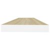 vidaXL sienas plaukti, 2 gab., balti, ozolkoka, 80x23,5x3,8 cm, MDF