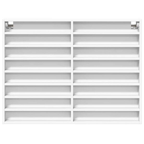 vidaXL vitrīnas skapis, balts, 100x8,5x75 cm, inženierijas koks