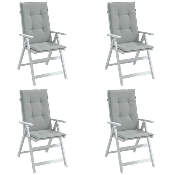 vidaXL dārza krēslu spilveni, 4 gab., gai&scaron;i pelēki, 120x50x4cm, audums