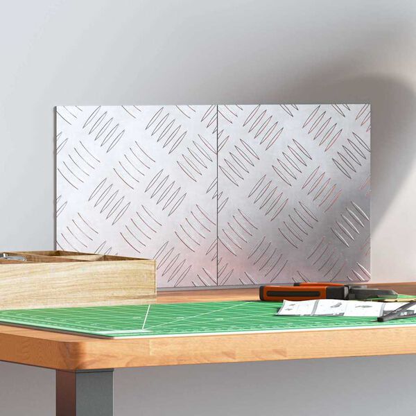 vidaXL Trepju paklājs Kvadrātveida 2 pcs Sudraba 20 x 20 cm Alumīnijs