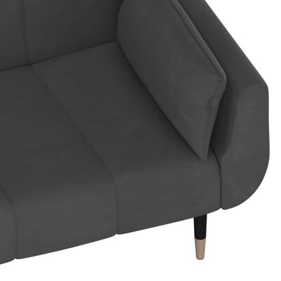 vidaXL 2-vietīga dīvāngulta ar diviem spilveniem, tumši pelēks samts
