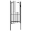 vidaXL Žoga vārti ar naglām Melna 100 x 200 cm Pulverkrāsots tērauds