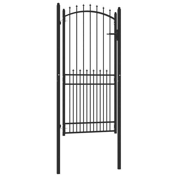 vidaXL Žoga vārti ar naglām Melna 100 x 200 cm Pulverkrāsots tērauds