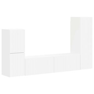 vidaXL TV skapī&scaron;u komplekts 4 pcs Balts Inženierijas koks