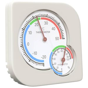 vidaXL Termohigrometrs Balts 7,5 x 7,5 x 1,2 cm ABS