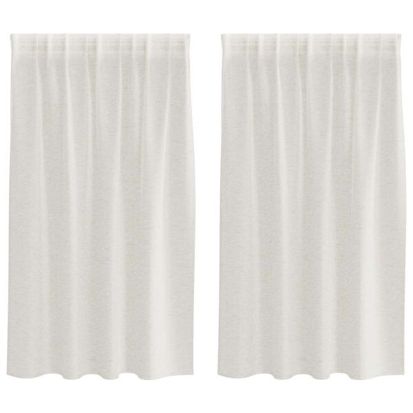 vidaXL Voile aizkaris 2 pcs Krēmkrāsa 140 x 140 cm Poliesters