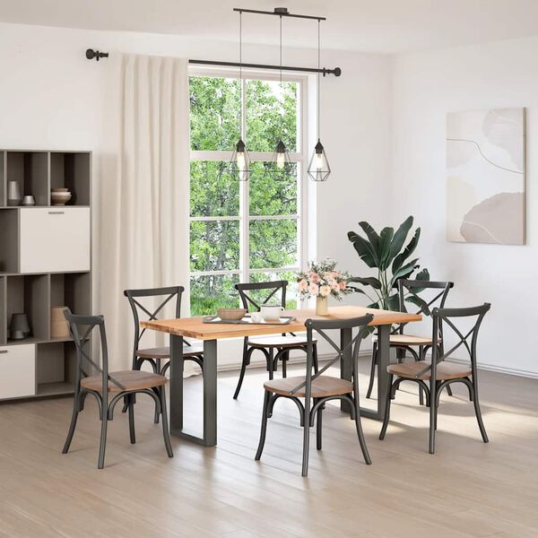 vidaXL ēdamgalda kājas, 2 gab., U-veida, antracīta krāsā, 50x(72-73) cm, tērauds