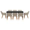 vidaXL Dārza ēdamgalds ar spilvenu 9 pcs Gai&scaron;i pelēks poliratāns