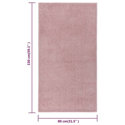 vidaXL paklājs, 80x150 cm, rozā