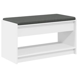 vidaXL Zāles sols Balts 83 x 38 x 45 cm Inženierētā koksne un audums