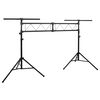 vidaXL gaismu statīvs, melns, 338x115x(180-300) cm, tērauds