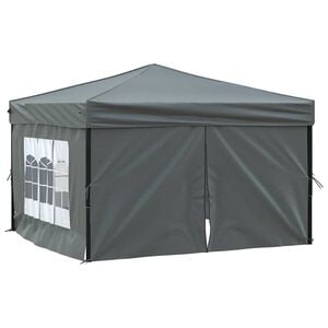 vidaXL saliekama nojume ar sienām, antracītpelēka, 3x3 m