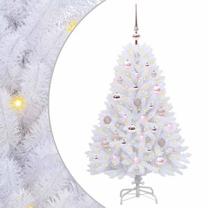 vidaXL Mākslīgā Saliekamā Ziemassvētku Egle Balts 120 cm