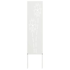 vidaXL Dārza privātuma ekrāns Balts 32 x 140 cm Auksti velmēta tērauds