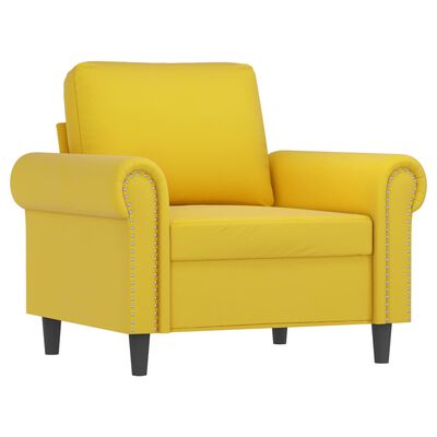 vidaXL atpūtas krēsls, dzeltens, 60 cm, samts