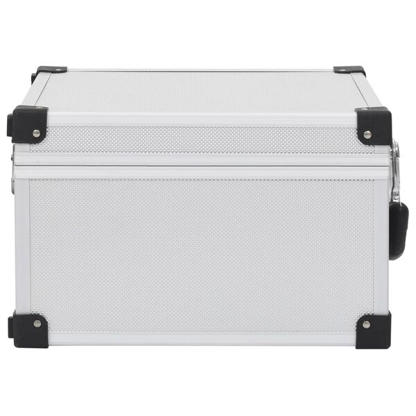 vidaXL CD koferis 40 kompaktdiskiem, ABS, alumīnijs, sudraba krāsā