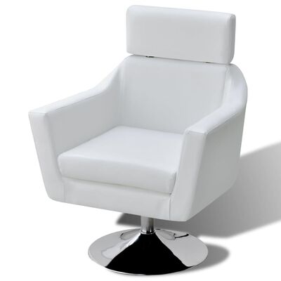 vidaXL TV atpūtas krēsls, balta mākslīgā āda