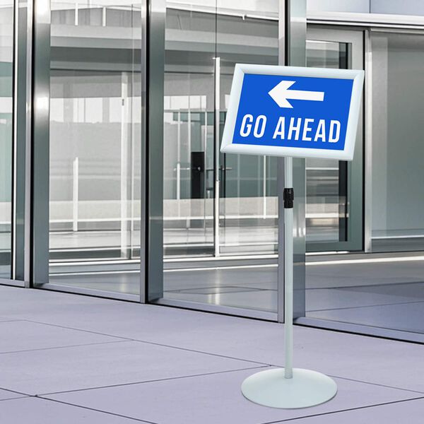 vidaXL Pedestāla plakātu statīvs Sudraba 33 x 33 x 126 cm