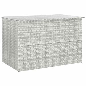 vidaXL dārza uzglabā&scaron;anas kaste, pelēka, 150x100x100cm, PE rotangpalma