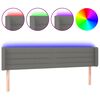 vidaXL gultas galvgalis ar LED, 183x16x78/88 cm, tum&scaron;i pelēks audums