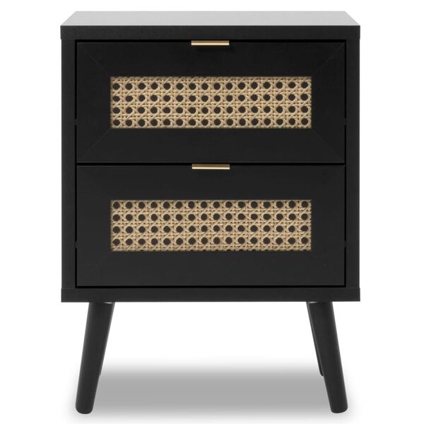 Finori naktsskapītis Vienna 61A, melns, rotangpalmas apdruka