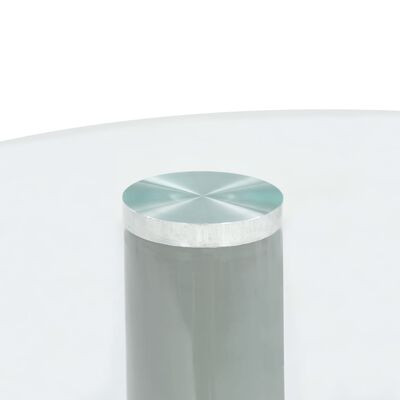 vidaXL kafijas galdiņi, 2 gab., apaļas formas stikla virsma, pelēki