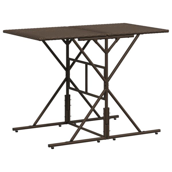 vidaXL 7-daļīgs dārza mēbeļu komplekts, matrači, brūna PE rotangpalma