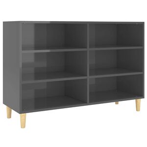 vidaXL plaukts, spīdīgi pelēks, 103,5x35x70 cm, kokskaidu plāksne