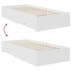 vidaXL Gultas rāmis ar atvilktni Balts 70 x 190 cm Inženierijas koks