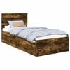 vidaXL Gultas rāmis Dūmaka ozols 90 x 200 cm Inženierijas koks