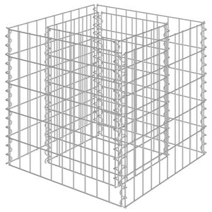 vidaXL gabions, augstā puķu kaste, cinkots tērauds, 50x50x50 cm
