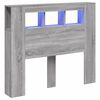 vidaXL gultas galvgalis ar LED, pelēka ozola, 120x18,5x103,5 cm, koks