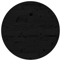 vidaXL galda virsma, melna, Ø50x3 cm, apaļa, priedes masīvkoks