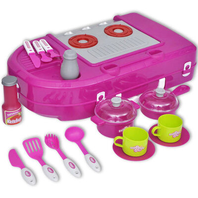 Bērnu rotaļu virtuve ar skaņas un gaismas efektiem, rozā