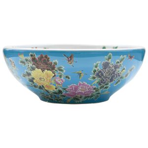 vidaXL izlietne, liekama uz virsmas, daudzkrāsains, apaļa, &Phi;41x14 cm
