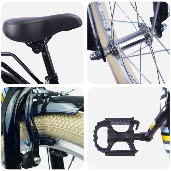 vidaXL Bērnu Velosipēds 20 Collas 6-11 gadu vecumam Melna