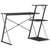 vidaXL rakstāmgalds ar plauktu, 116x50x93 cm, melns