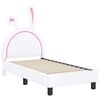 vidaXL Bērnu gultas rāmis ar galvgali Balts 70 x 140 cm PU