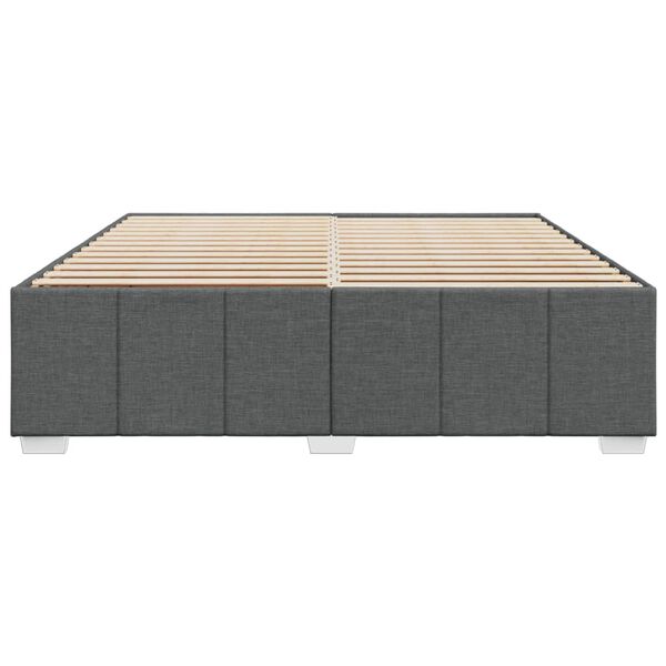 vidaXL gulta bez matrača, tum&scaron;i pelēks, 180x200 cm, audums